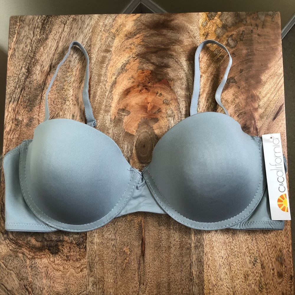 C & C California Gray Convertible Balconette 36C bra